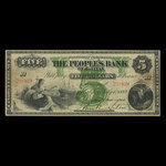 Canada, People's Bank of Halifax, 5 dollars <br /> 1 juillet 1882