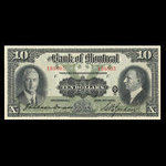 Canada, Banque de Montréal, 10 dollars <br /> 2 janvier 1931