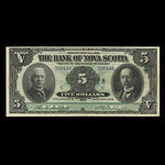 Canada, Banque Nouvelle-Écosse, 5 dollars <br /> 2 juillet 1918