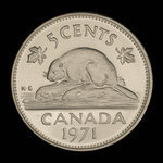 Canada, Élisabeth II, 5 cents <br /> 1971