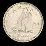 Canada, Élisabeth II, 10 cents <br /> 1971