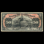 Canada, Bank of Hamilton, 50 dollars <br /> 1 juin 1914