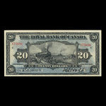 Canada, Banque Royale du Canada, 20 dollars <br /> 2 janvier 1913