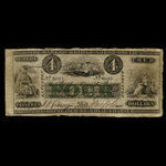 Canada, Bank of British North America, 4 dollars <br /> 1 juillet 1853