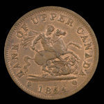 Canada, Bank of Upper Canada (York), 1 penny : 1854