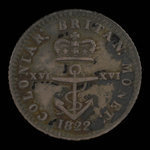 Grande-Bretagne, George IV, 1/16 dollar <br /> 1822