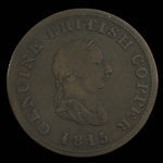 Canada, inconnu, 1/2 penny <br /> 1815