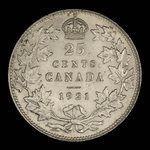 Canada, Georges V, 25 cents <br /> 1921