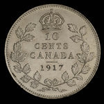 Canada, Georges V, 10 cents <br /> 1917