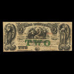 Canada, Banque de Montréal, 2 dollars <br /> 1 janvier 1849
