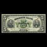 Canada, Molsons Bank, 5 dollars <br /> 2 janvier 1900