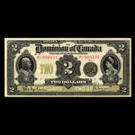 Canada, Dominion du Canada, 2 dollars <br /> 2 janvier 1914