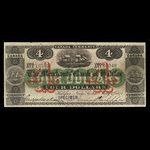 Canada, Merchants' Bank of Halifax, 4 dollars <br /> 1 juillet 1871
