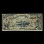 Canada, Merchants' Bank of Halifax, 5 dollars <br /> 1 juillet 1880