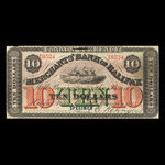 Canada, Merchants' Bank of Halifax, 10 dollars <br /> 1 janvier 1874