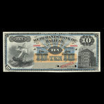 Canada, Merchants' Bank of Halifax, 10 dollars <br /> 2 janvier 1893