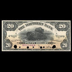 Canada, Northern Bank, 20 dollars <br /> 1 novembre 1905