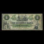 Canada, Banque de Québec, 4 dollars <br /> 2 janvier 1873