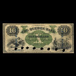 Canada, Banque de Québec, 10 dollars <br /> 2 janvier 1863