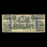 Canada, Banque de Québec, 100 dollars <br /> 1863