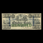 Canada, Banque de Québec, 100 dollars <br /> 1863