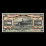 Canada, Traders Bank of Canada, 100 dollars <br /> 2 janvier 1909