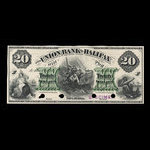 Canada, Union Bank of Halifax, 20 dollars <br /> 1 juillet 1871