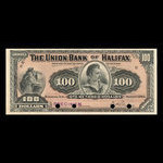 Canada, Union Bank of Halifax, 100 dollars <br /> 1 septembre 1904