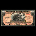 Barbade, Banque Royale du Canada, 100 dollars <br /> 2 janvier 1920