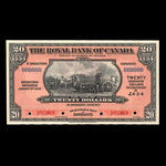 Barbade, Banque Royale du Canada, 20 dollars <br /> 3 janvier 1938