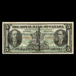 Guyane britannique, Banque Royale du Canada, 5 dollars <br /> 2 janvier 1913
