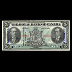 Dominique, Banque Royale du Canada, 5 dollars <br /> 2 janvier 1913