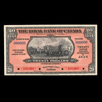 Trinité, Banque Royale du Canada, 20 dollars <br /> 3 janvier 1938