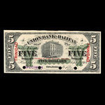 Trinité, Union Bank of Halifax, 5 dollars <br /> 1 septembre 1904