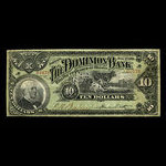 Canada, Dominion Bank, 10 dollars <br /> 1 juillet 1898