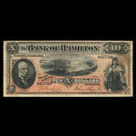 Canada, Bank of Hamilton, 10 dollars <br /> 1 juin 1892