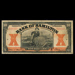 Canada, Bank of Hamilton, 10 dollars <br /> 1 mars 1922