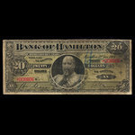 Canada, Bank of Hamilton, 20 dollars <br /> 2 janvier 1904