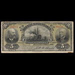 Canada, Banque d'Hochelaga, 5 piastres <br /> 1 mars 1907