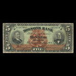 Canada, Molsons Bank, 5 dollars <br /> 2 mai 1904