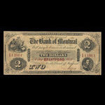 Canada, Banque de Montréal, 2 dollars <br /> 1 août 1856