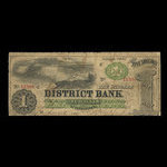 Canada, Niagara District Bank, 1 dollar <br /> 2 janvier 1862