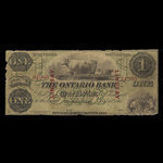 Canada, Ontario Bank, 1 dollar <br /> 15 août 1861