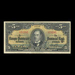 Canada, Banque Provinciale du Canada, 5 dollars <br /> 1 septembre 1936