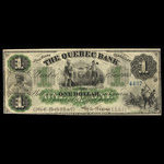 Canada, Banque de Québec, 1 dollar <br /> 2 janvier 1863