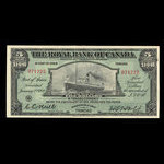 Trinité, Banque Royale du Canada, 5 dollars <br /> 2 janvier 1920