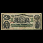 Canada, Royal Canadian Bank, 1 dollar <br /> 26 juillet 1865