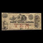 Canada, Bank of Upper Canada (York), 10 dollars <br /> 7 janvier 1857