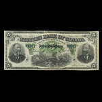 Canada, Western Bank of Canada, 5 dollars <br /> 2 octobre 1882