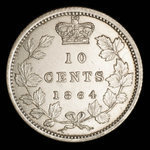 Canada, Victoria, 10 cents <br /> 1864